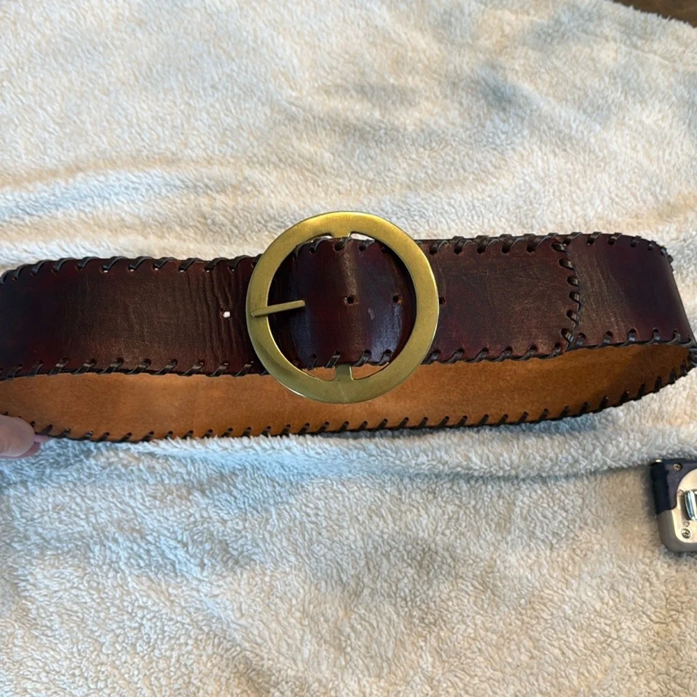 Made in the Shade Leather Belt Solid Brass Buckle Made in USA Unisex handcrafted
